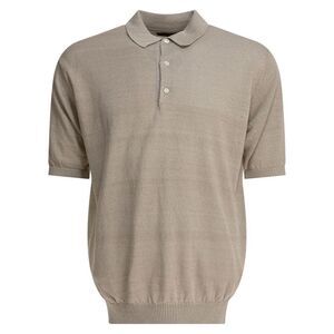 BEAMS PLUS Men's Short Sleeve Knitted Polo Shirt Men GREY T-Shirts